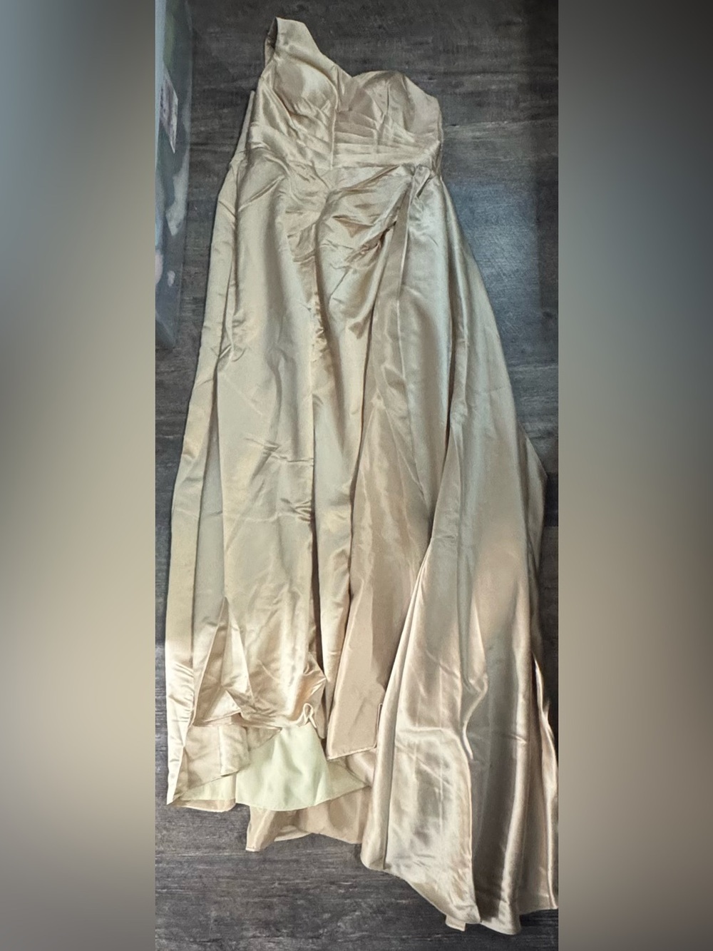 One Shoulder Satin Maxi Formal Dress in Champagne